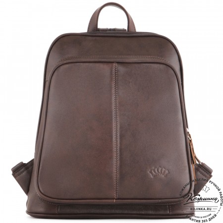  Женский кожаный рюкзак "Бэтси" (тёмно-коричневый) 